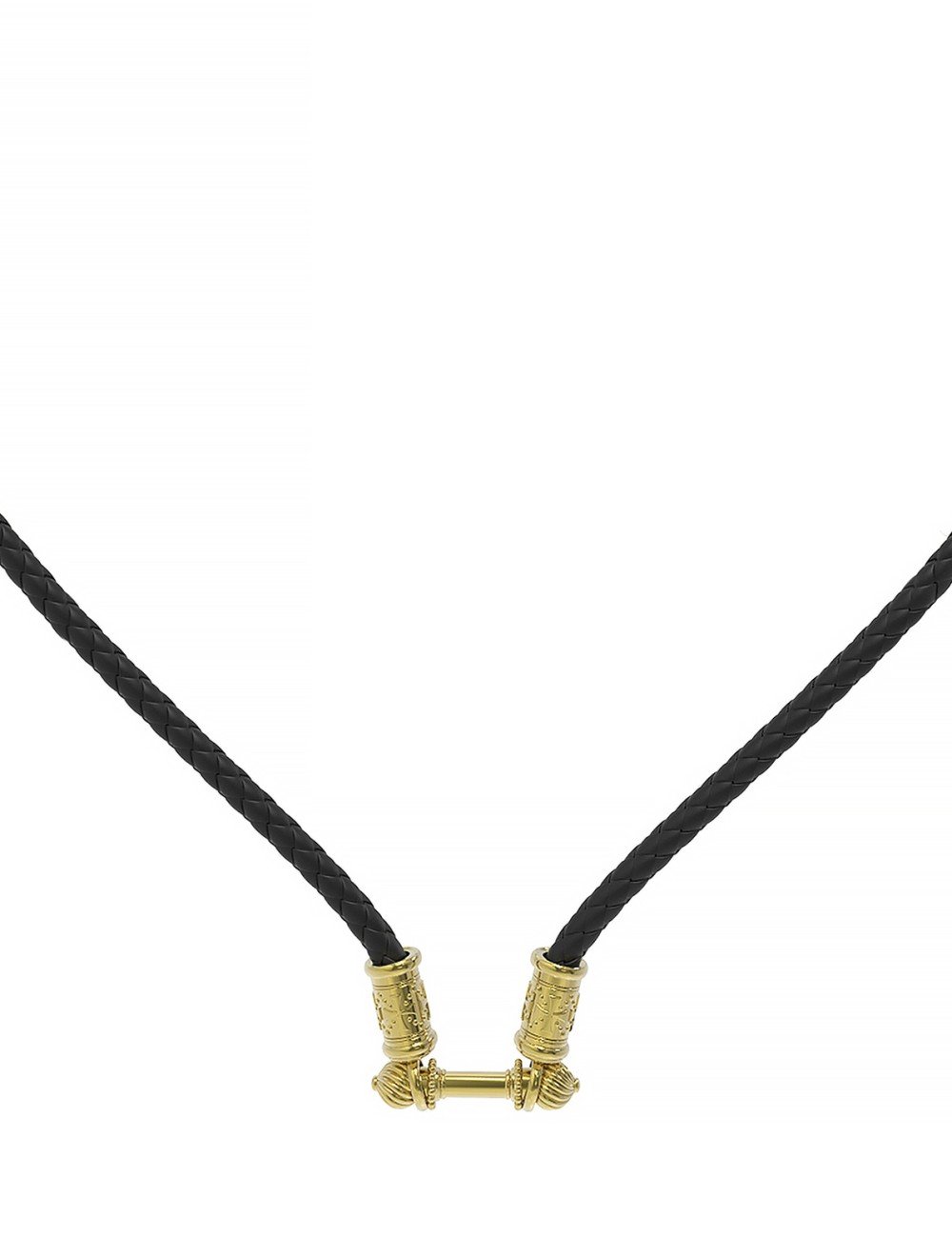 Гайтан из лимонного золота c кожаным шнурком