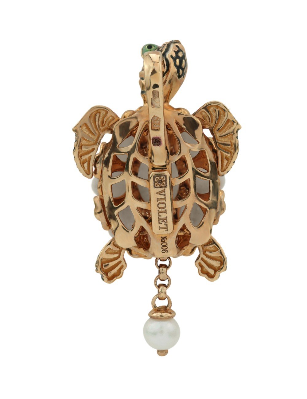 Подвеска из золота c эмалью, жемчугом и бивнем мамонта