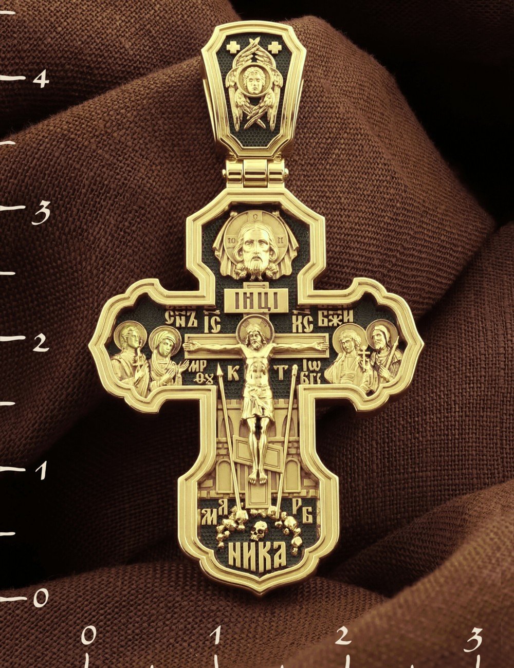 Крест из лимонного золота