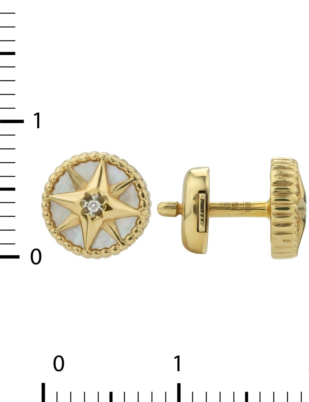 Серьги из лимонного золота c бриллиантами и перламутром