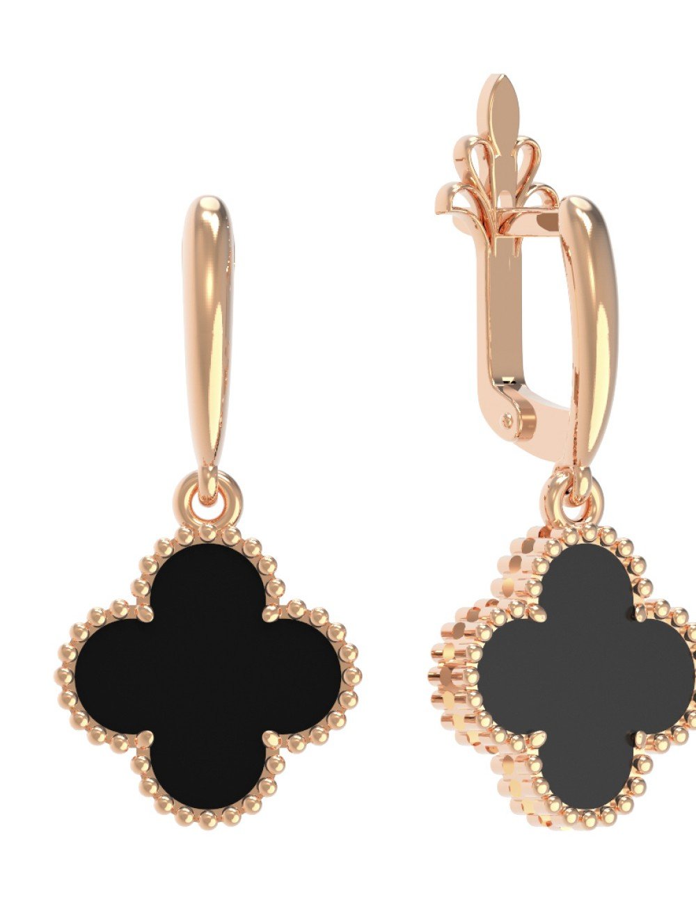 Серьги из золота c ониксом