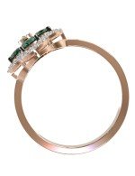 Кольцо из золота c бриллиантами и изумрудом