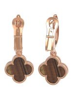 Серьги из золота c тигровым глазом