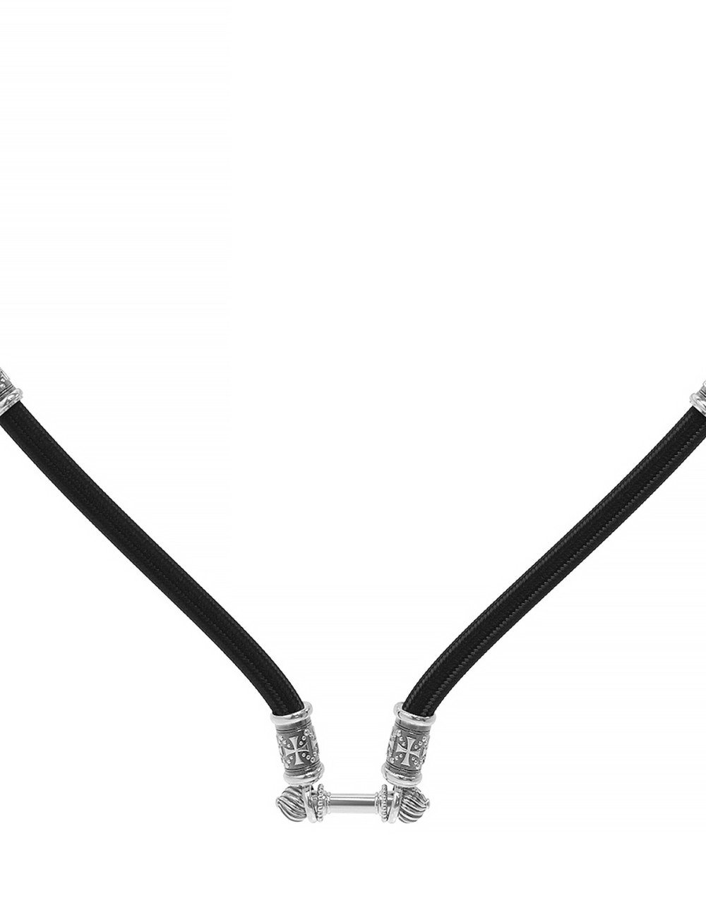 Шнурок шёлковый из белого золота c шёлковым шнурком