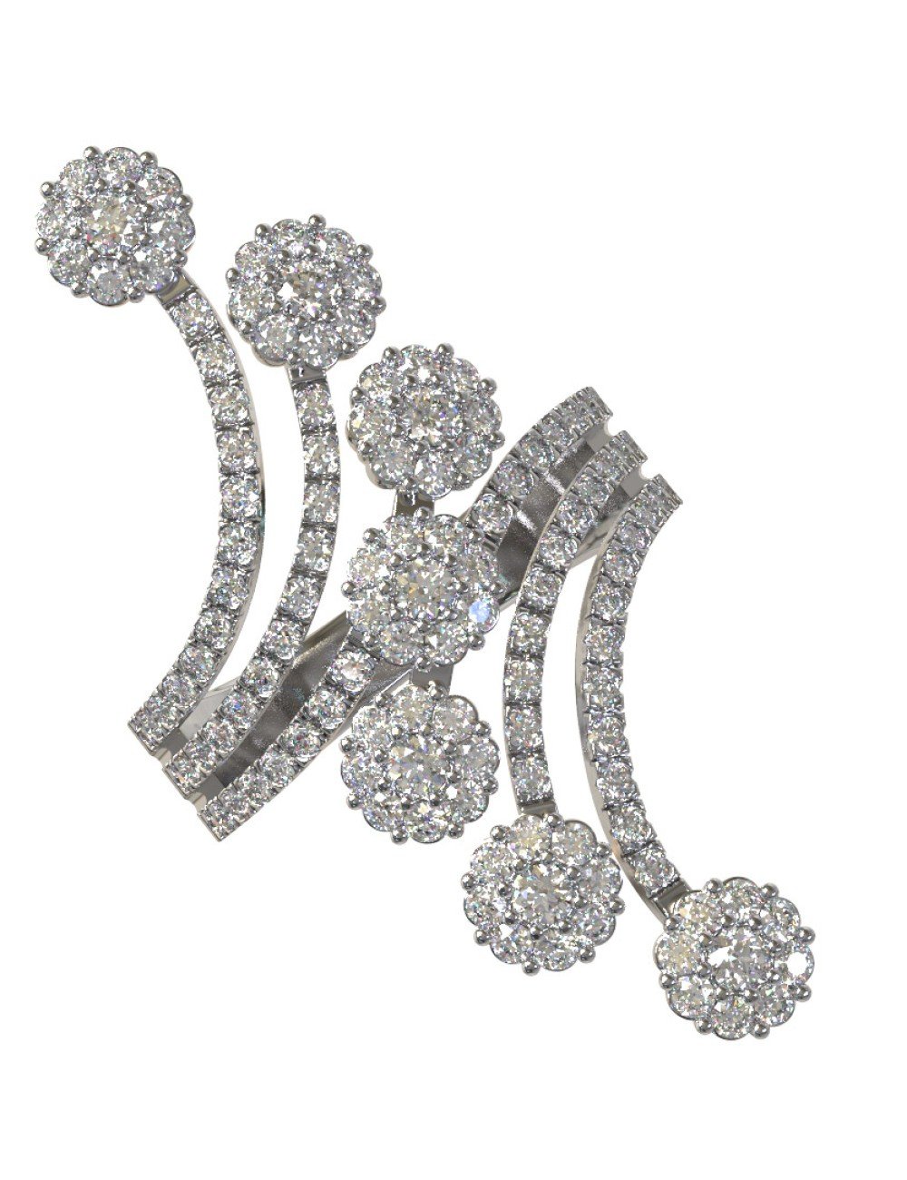 Кольцо из белого золота c бриллиантами