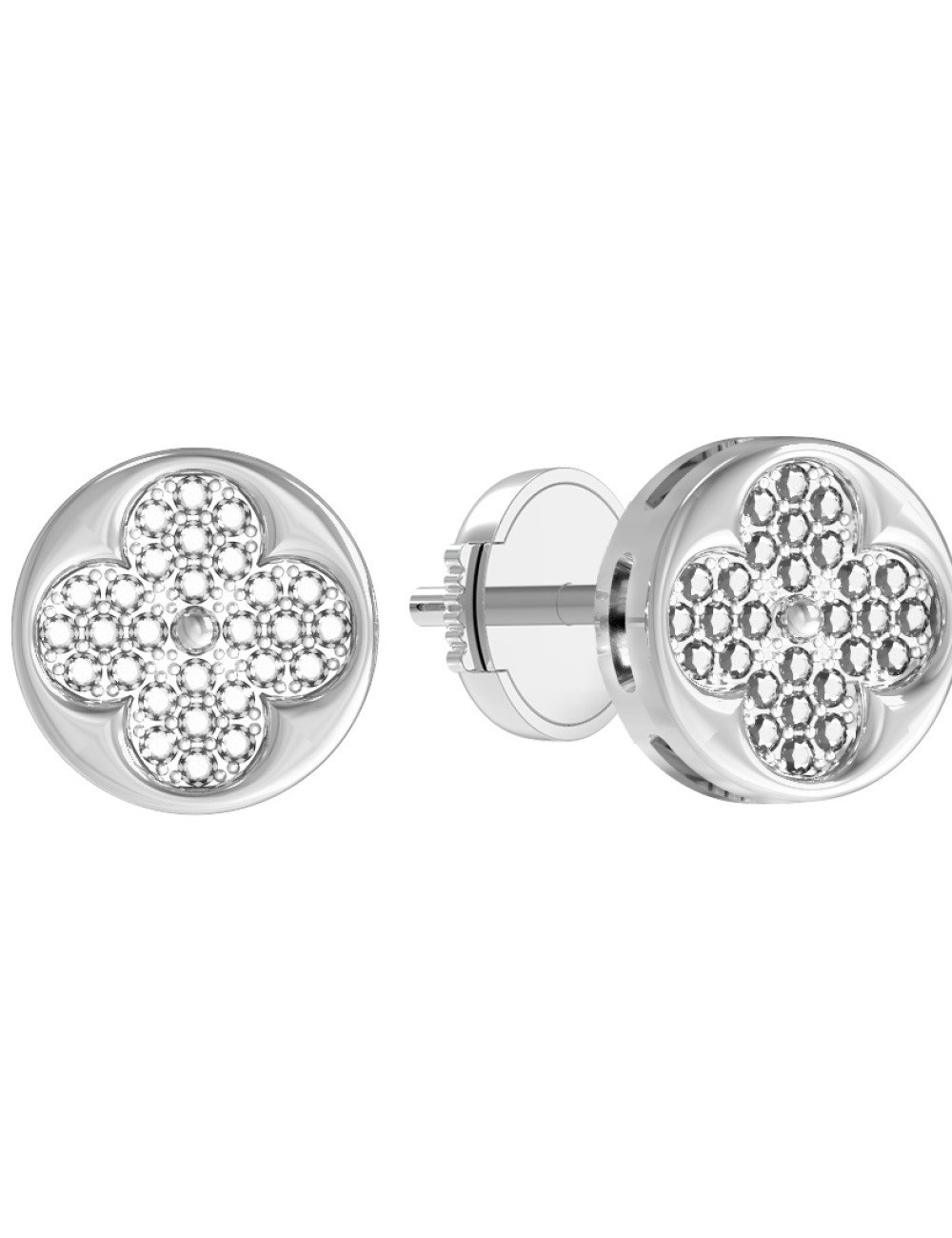 Серьги из белого золота c бриллиантами