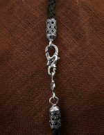 Шнурок шёлковый из белого золота c шёлковым шнурком