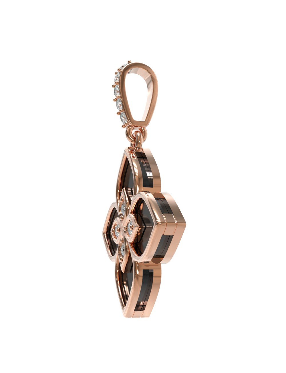 Подвеска из золота c бриллиантами и ониксом