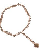 Браслет из золота c тигровым глазом и перламутром