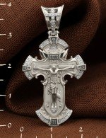 Крест из белого золота c бриллиантами