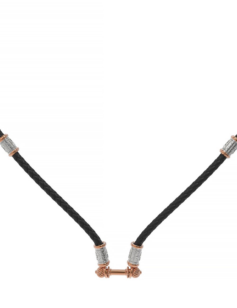 Гайтан из золота c кожаным шнурком