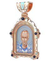 Образок из золота c эмалью и иконописью