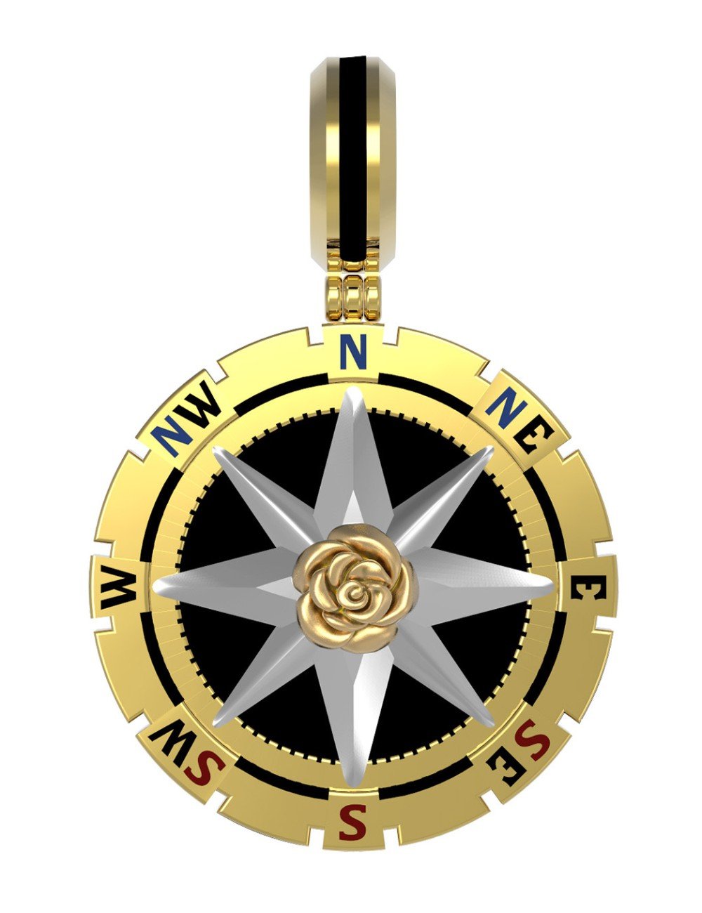 Подвеска из лимонного золота c эмалью и ониксом