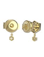 Серьги из лимонного золота c бриллиантами и перламутром