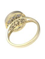 Кольцо из лимонного золота c бриллиантами и перламутром