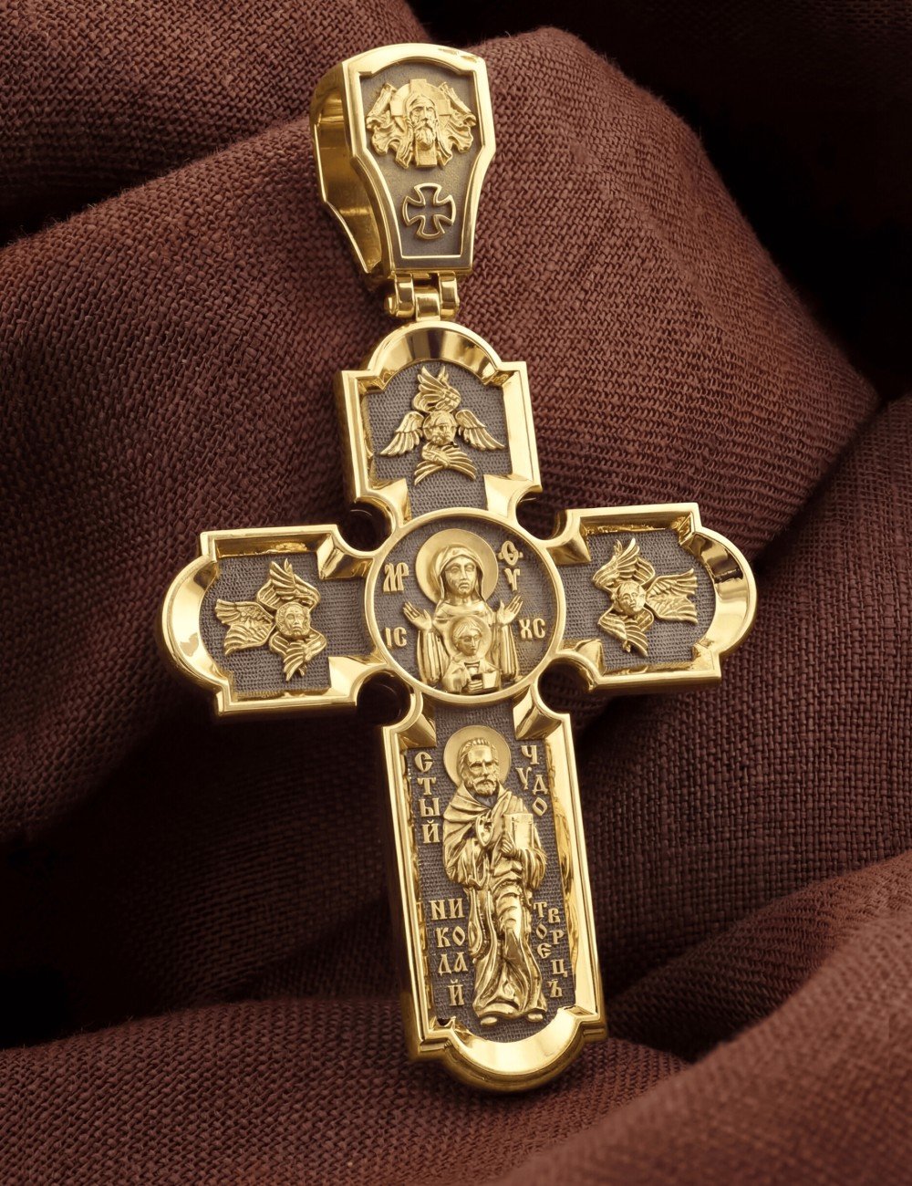 Крест из лимонного золота
