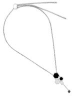 Колье из белого золота c ониксом и перламутром