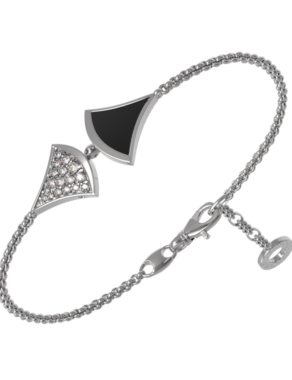 Браслет из белого золота c бриллиантами и ониксом