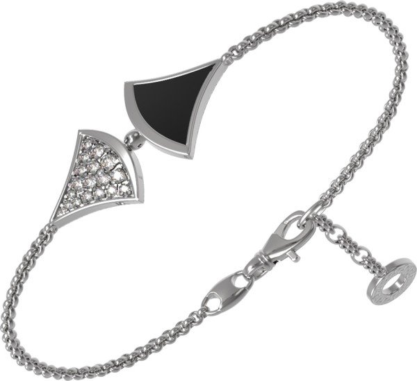 Браслет из белого золота c бриллиантами и ониксом