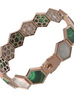 Браслет из золота c малахитом и перламутром