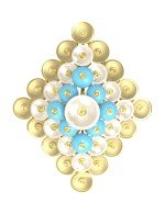 Подвеска из лимонного золота c бирюзой и перламутром