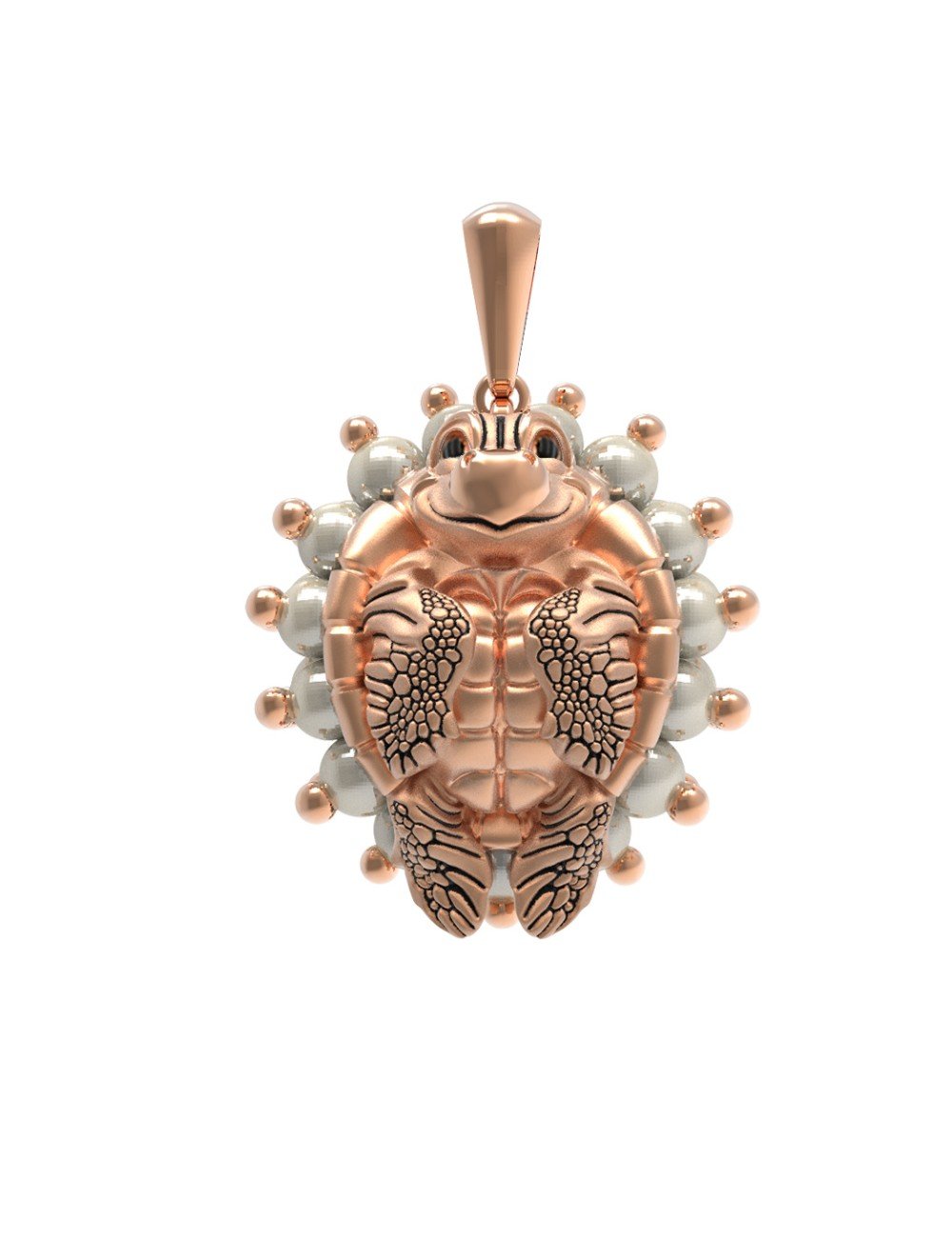 Подвеска из золота c эмалью и жемчугом