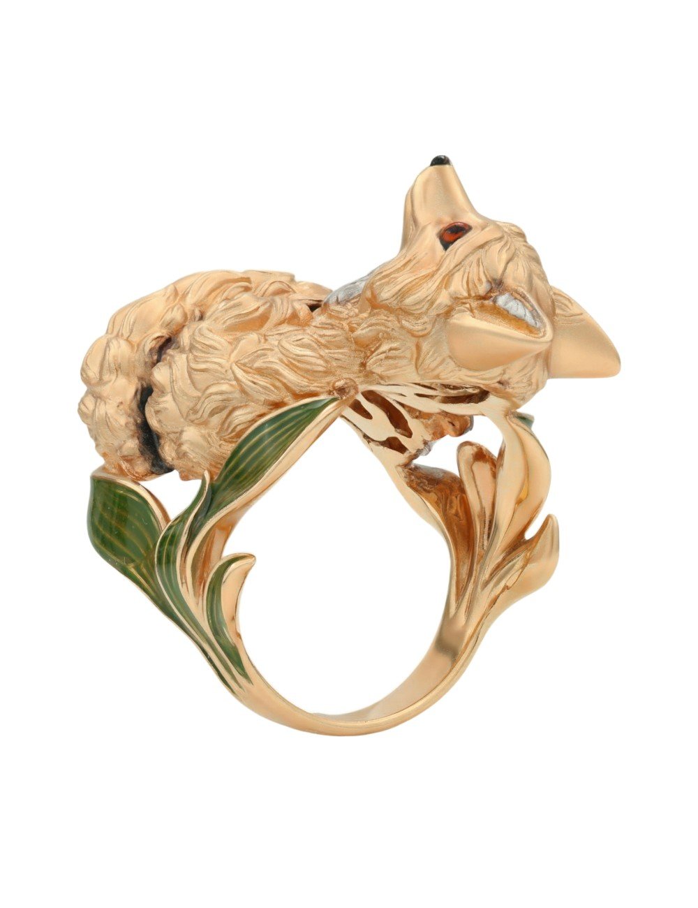 Кольцо из золота c эмалью