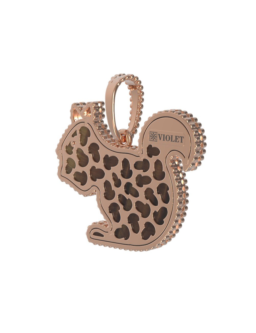 Подвеска из золота c бриллиантами и тигровым глазом