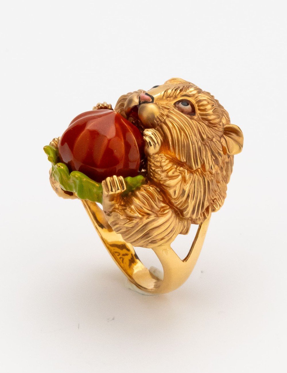 Кольцо из золота c эмалью