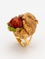 Кольцо из золота c эмалью