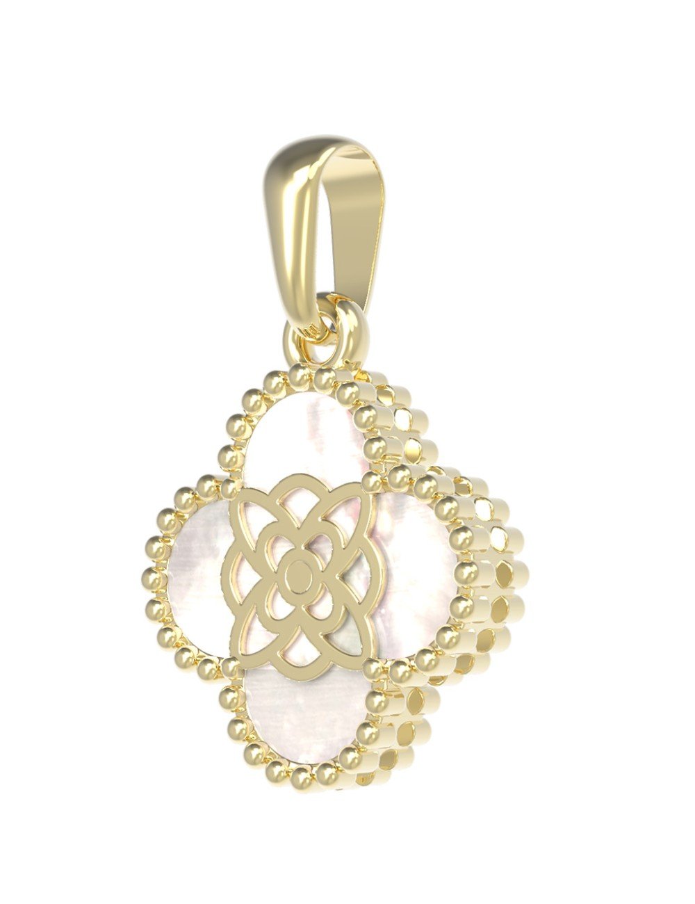 Подвеска из лимонного золота c бриллиантами и перламутром