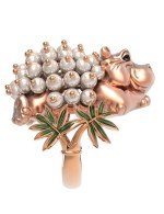 Кольцо из золота c эмалью и жемчугом