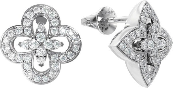 Серьги из белого золота c бриллиантами