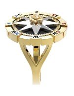 Кольцо из лимонного золота c эмалью и ониксом