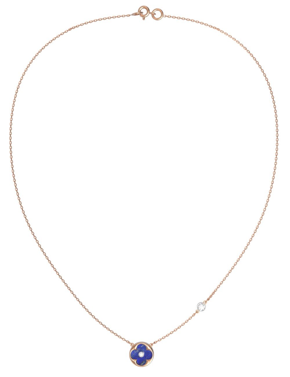 Колье из золота c бриллиантами и лазуритом