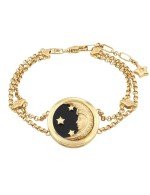 Браслет из лимонного золота c ониксом и перламутром