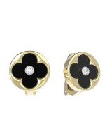 Серьги из лимонного золота c бриллиантами и ониксом