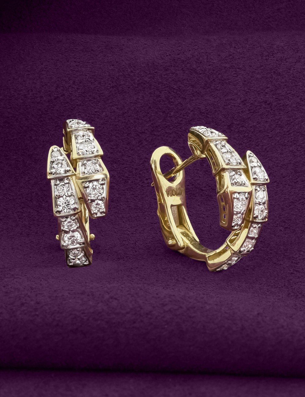 Серьги из лимонного золота c бриллиантами