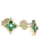 Серьги из лимонного золота c бриллиантами и малахитом