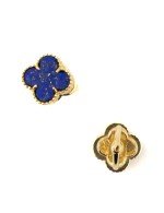 Серьги из лимонного золота c лазуритом