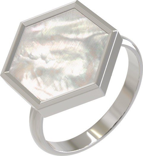 Кольцо из белого золота c перламутром