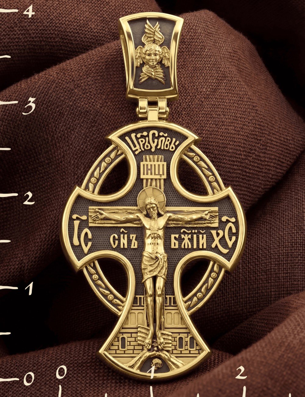 Крест из лимонного золота