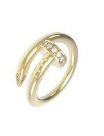 Кольцо из лимонного золота c бриллиантами