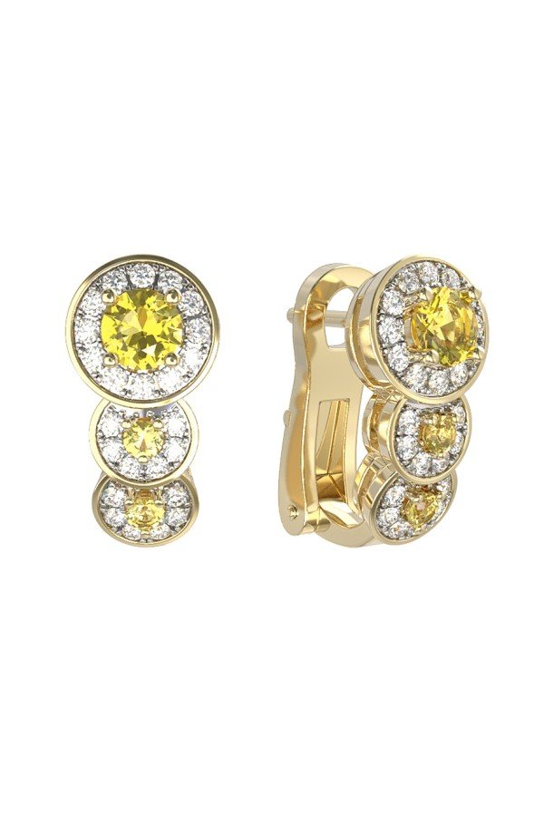 Серьги из лимонного золота c бриллиантами