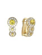Серьги из лимонного золота c бриллиантами