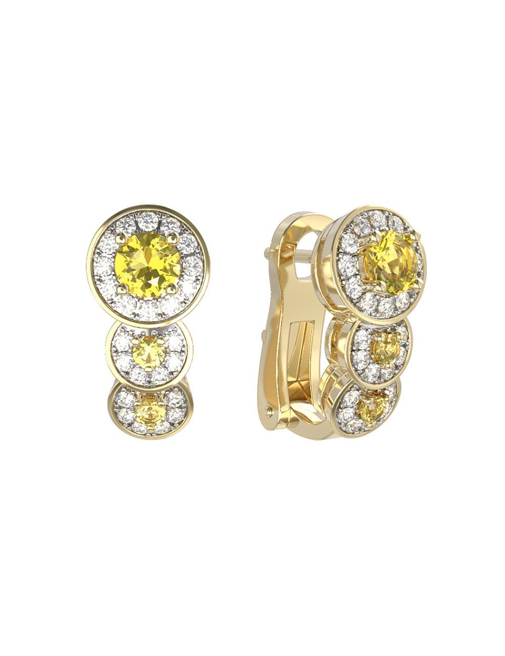 Серьги из лимонного золота c бриллиантами
