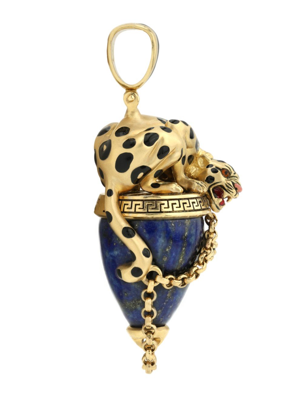 Подвеска из лимонного золота c эмалью и лазуритом