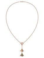 Колье из золота c бриллиантами, малахитом и перламутром