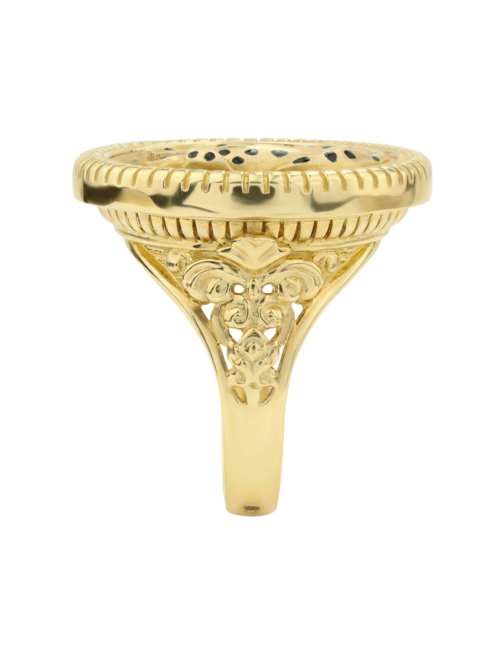 Кольцо из лимонного золота c эмалью