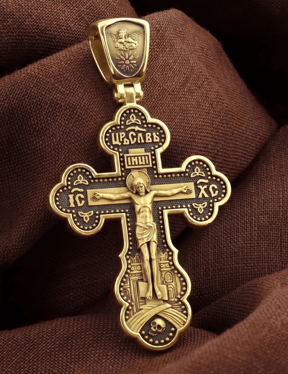 Крест из лимонного золота